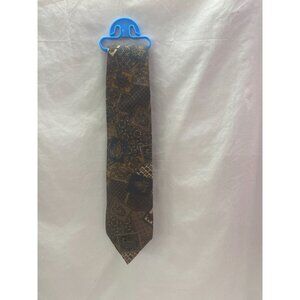 Bill Bliss Men's Brown Multi-Colored Silk Tie